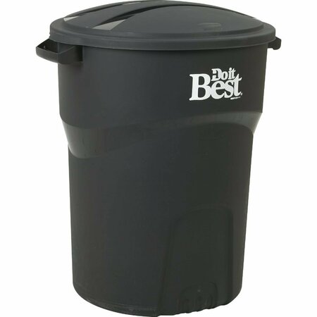 ALL-SOURCE Roughneck 32 Gal. Black Trash Can with Lid 608017